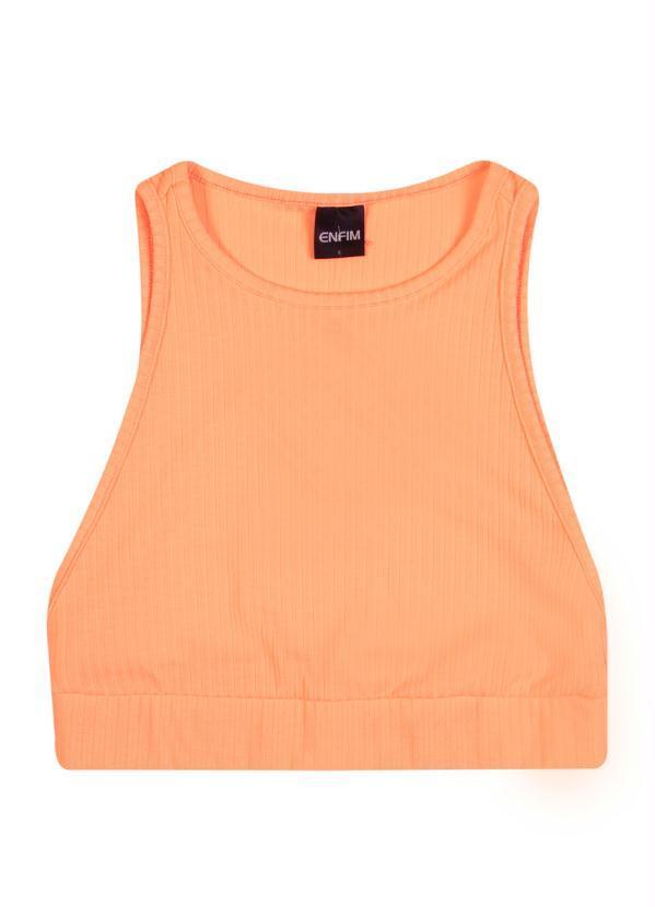 Enfim - Blusa Cropped Neon Laranja