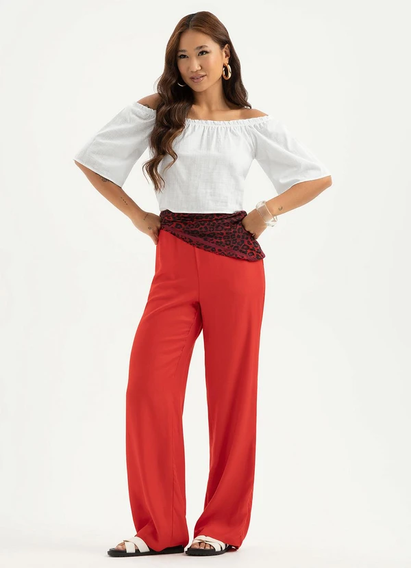 Cativa - Blusa Cropped Ombro a Ombro em Algodão Branco  3