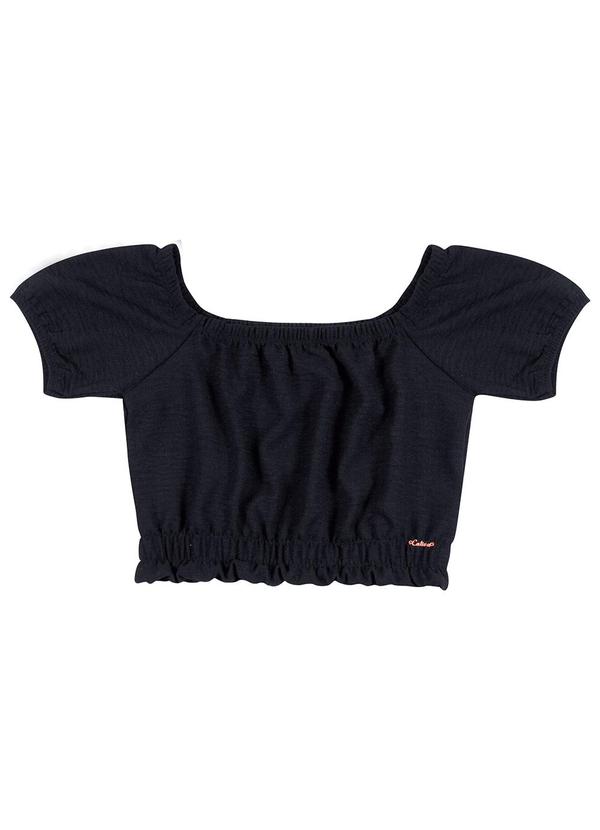 Cativa Teen - Blusa Cropped Ombro a Ombro Preto