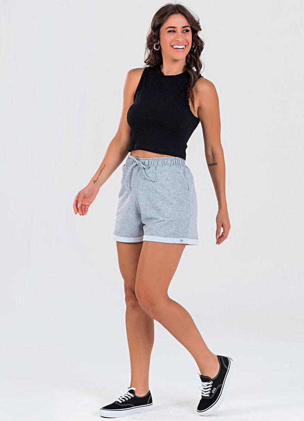 Meu Jeans - Blusa Cropped Regata Canelada Preto 3