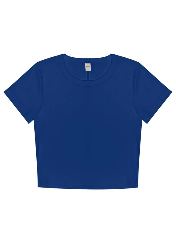 Rovitex - Blusa Cropped Ribana Básica Azul 5