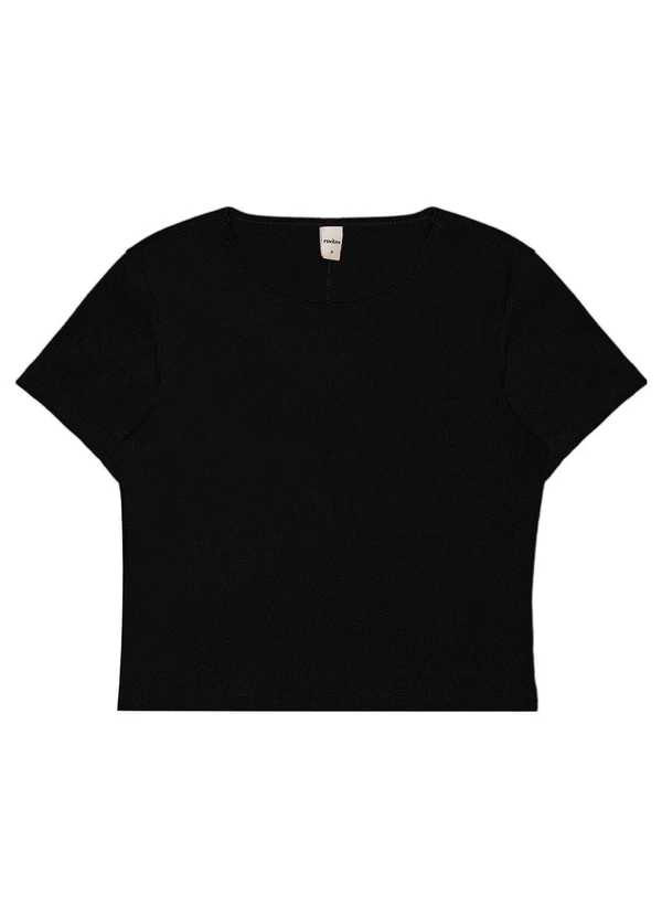 Rovitex - Blusa Cropped Ribana Básica Preto 4