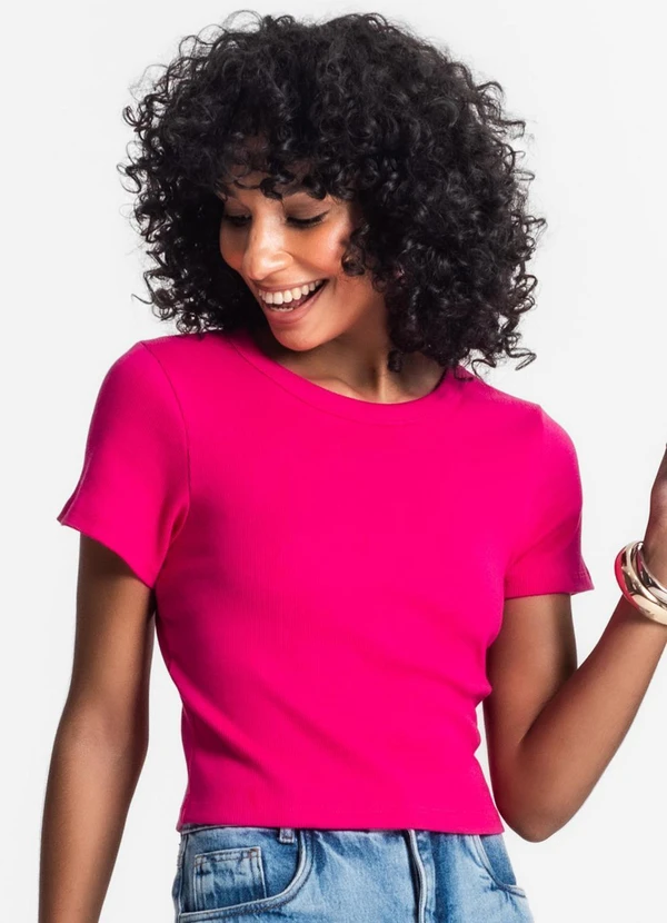 Rovitex - Blusa Cropped Ribana Básica Rosa 4
