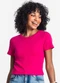 Rovitex - Blusa Cropped Ribana Básica Bege - variação: Rosa