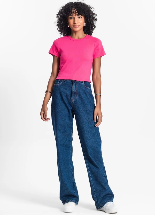 Rovitex - Blusa Cropped Ribana Básica Rosa 3