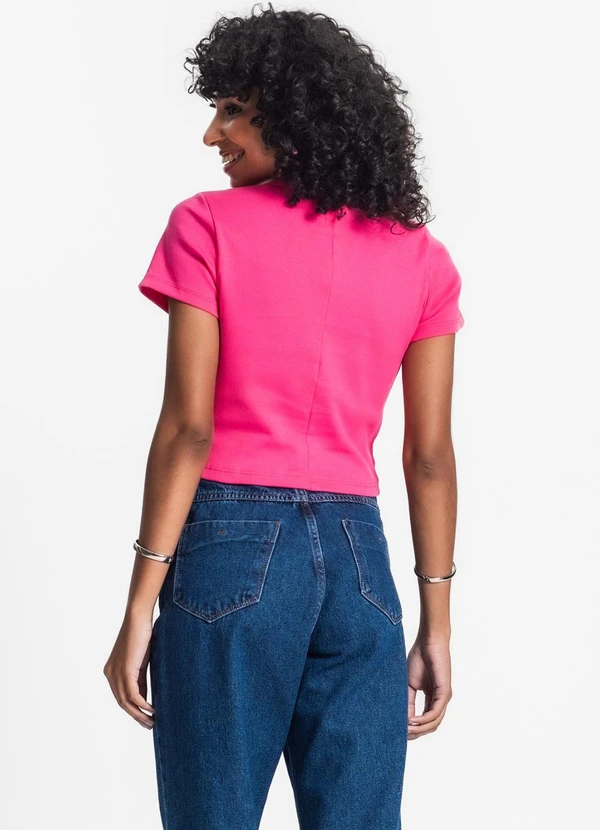 Rovitex - Blusa Cropped Ribana Básica Rosa 4
