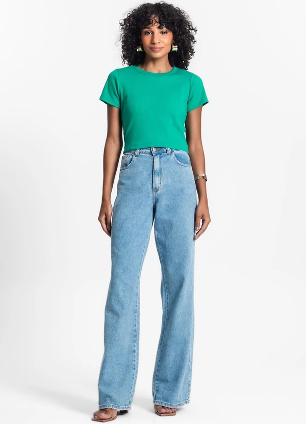 Rovitex - Blusa Cropped Ribana Básica Verde 3