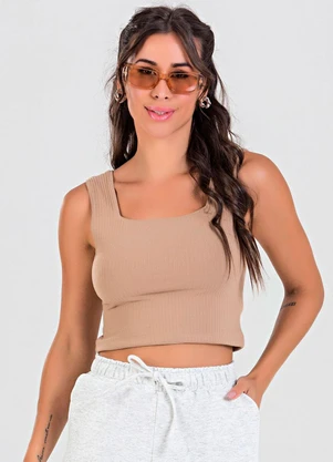 Meu Jeans - Blusa Cropped Ribana Canelada Terra - MEU JEANS