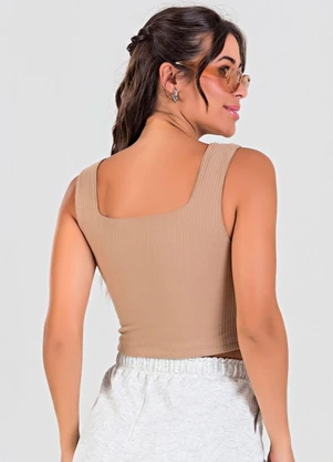 Meu Jeans - Blusa Cropped Ribana Canelada Terra - MEU JEANS