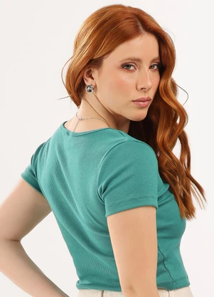 The Philippines - Blusa Cropped Ribana Verde - THE PHILIPPINES