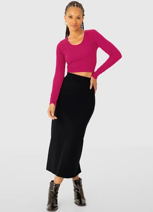 Enfim - Blusa Cropped SeamlessRosa - ENFIM
