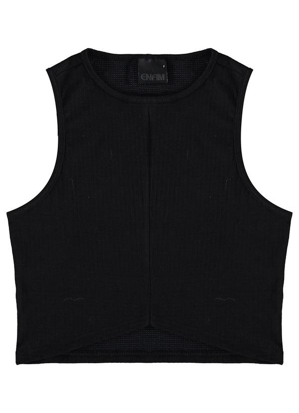 Enfim - Blusa Cropped Texturizada Preto