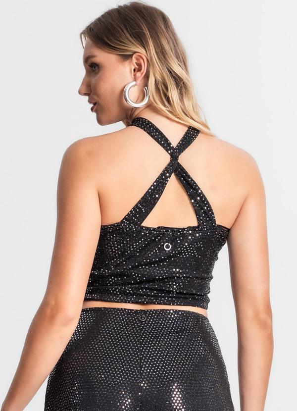 Endless - Blusa Cropped Transpassada Preto 2