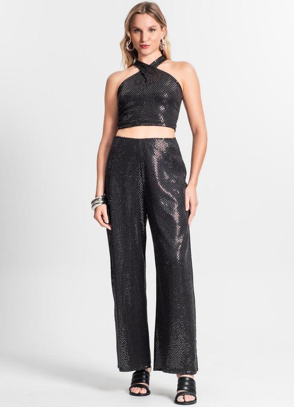 Endless - Blusa Cropped Transpassada Preto 3