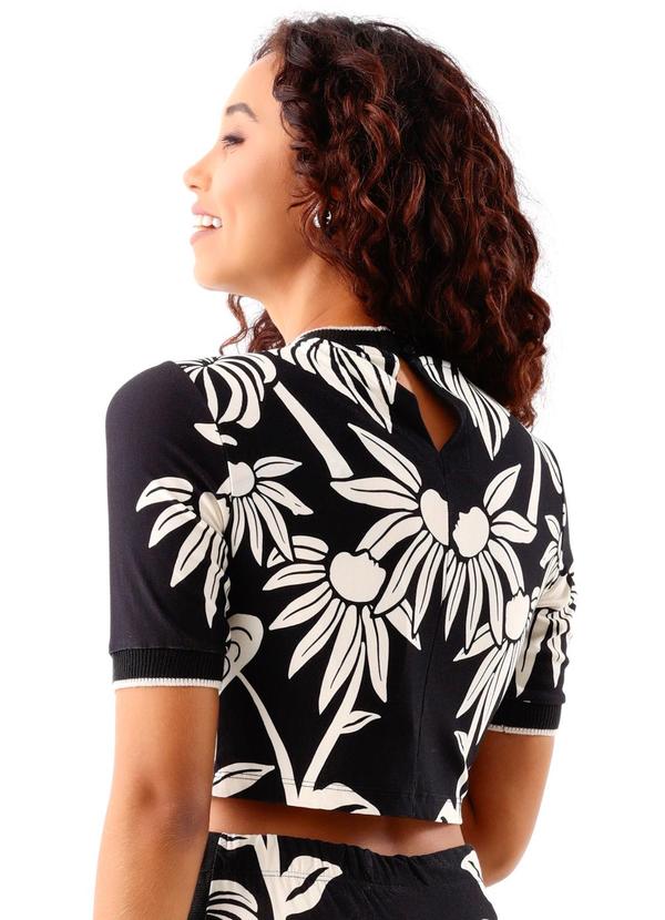 Farm Blusa Cropped Tropical Surreal