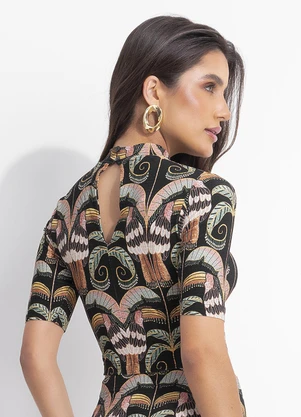 Farm - Blusa Cropped Tucano Real Preto - FARM