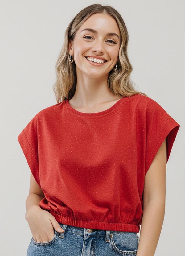 Fakini - Blusa Cropped Vermelho Claro