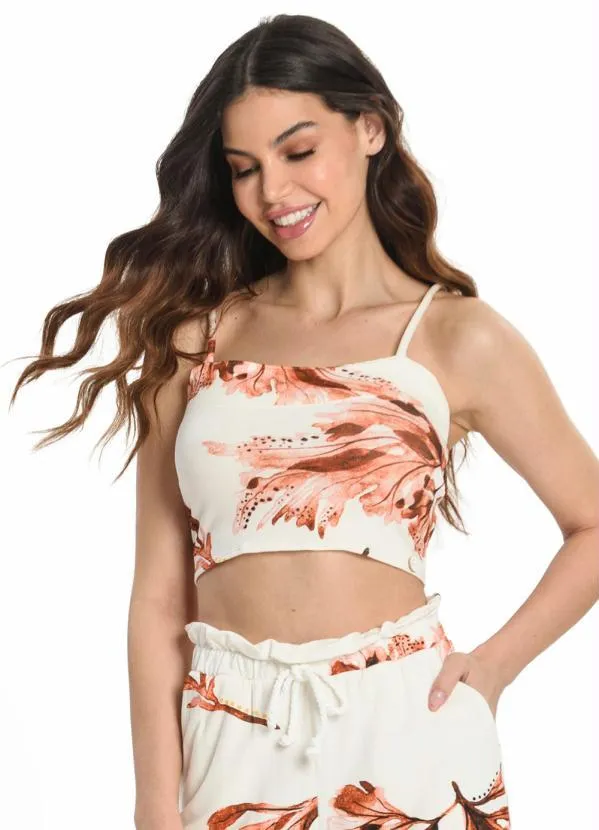 Endless - Blusa Curta de Alça Laranja