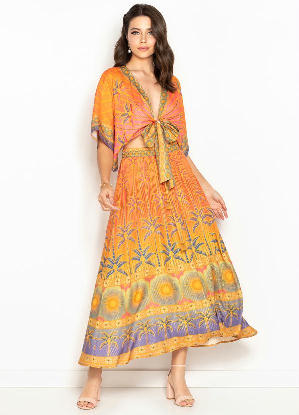 Farm - Blusa de Viscose no Solarium Laranja 3