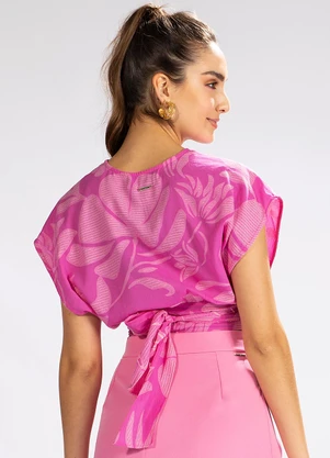 Colcci - Blusa em Malha Jacquard Rosa - COLCCI