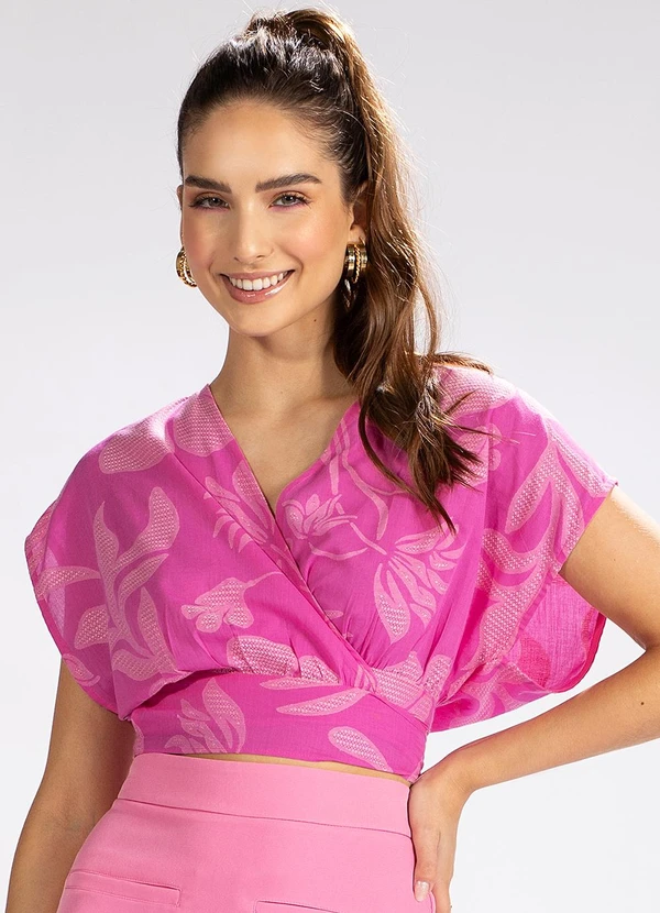 Colcci - Blusa em Malha Jacquard Rosa