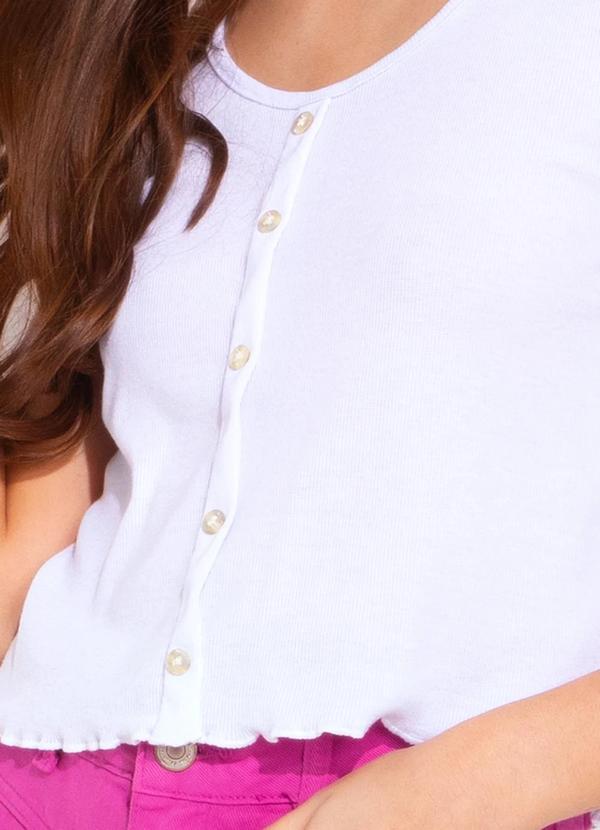 Bimini - Blusa em Ribana Canelada Branco 7