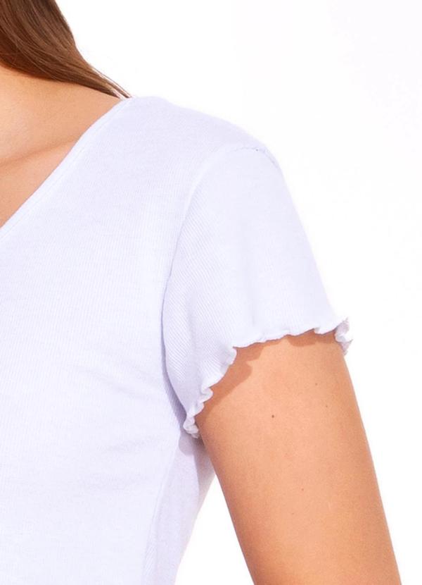 Bimini - Blusa em Ribana Canelada Branco 8