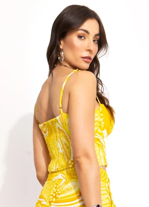 Farm - Blusa em Viscolinho Amarelo - FARM