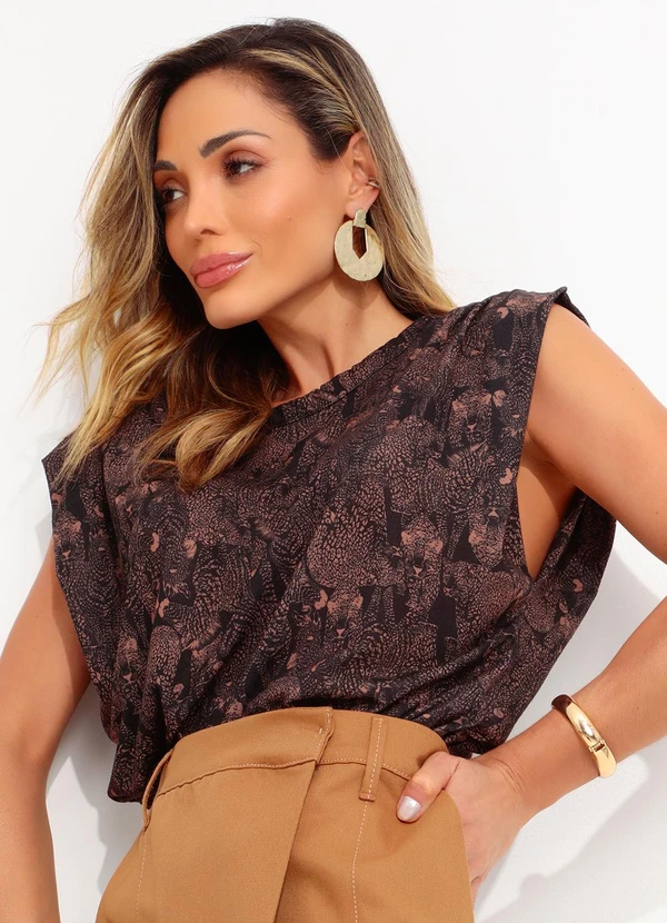 Colcci - Blusa Estampada Preto