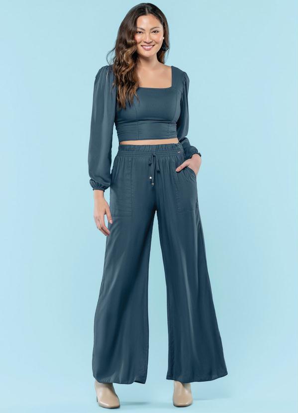 Marialícia - Blusa Feminina Adulto Azul 3