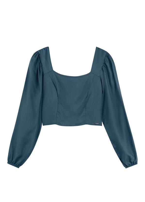 Marialícia - Blusa Feminina Adulto Azul 5