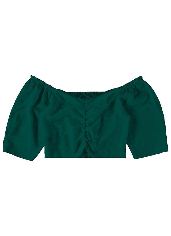 Enfim - Blusa Feminina Cropped Bordada Verde 2