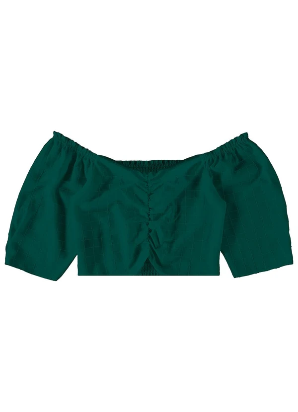 Enfim - Blusa Feminina Cropped Bordada Verde 2