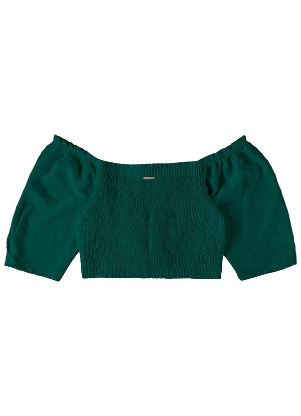 Enfim - Blusa Feminina Cropped Bordada Verde 3