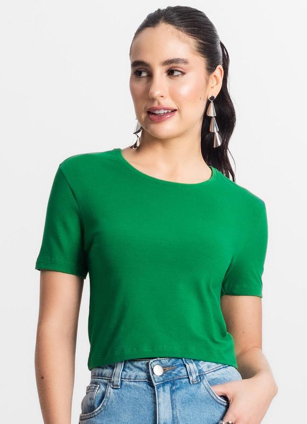 Rovitex - Blusa Feminina Cropped Cotton 30 Básica Verde