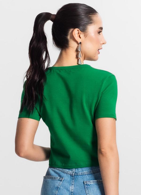 Rovitex - Blusa Feminina Cropped Cotton 30 Básica Verde 2