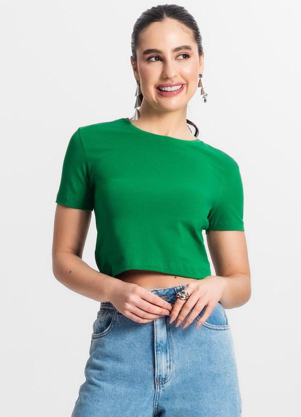 Rovitex - Blusa Feminina Cropped Cotton 30 Básica Verde 4