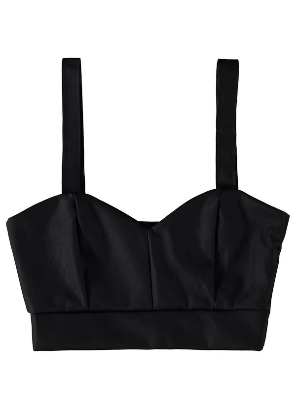 Enfim - Blusa Feminina Cropped Resinada Preto 3