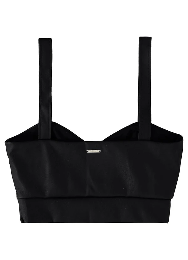 Enfim - Blusa Feminina Cropped Resinada Preto 4