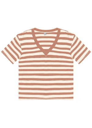 Rovitex - Blusa Feminina em Ribana de Viscose Marrom - ROVITEX