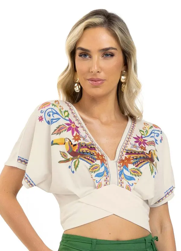 Endless - Blusa Feminina Estampa de Flores Bege