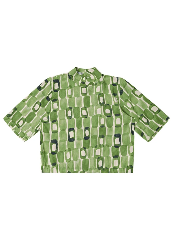 Endless - Blusa Feminina Estampada Gola Alta Verde 3