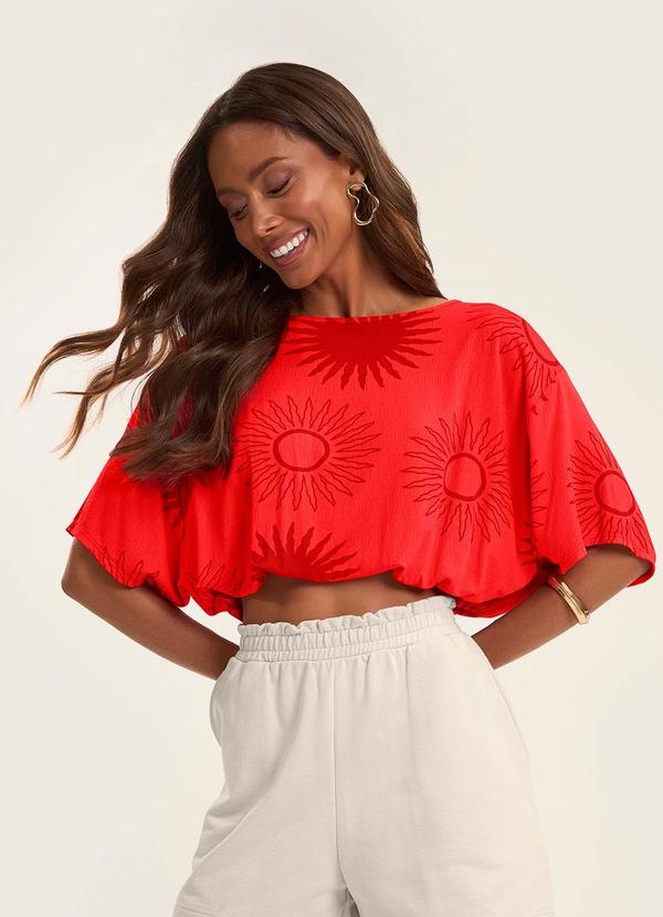 Rovitex - Blusa Feminina Manga Curta Laranja 1