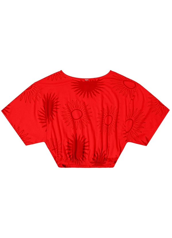 Rovitex - Blusa Feminina Manga Curta Laranja 2