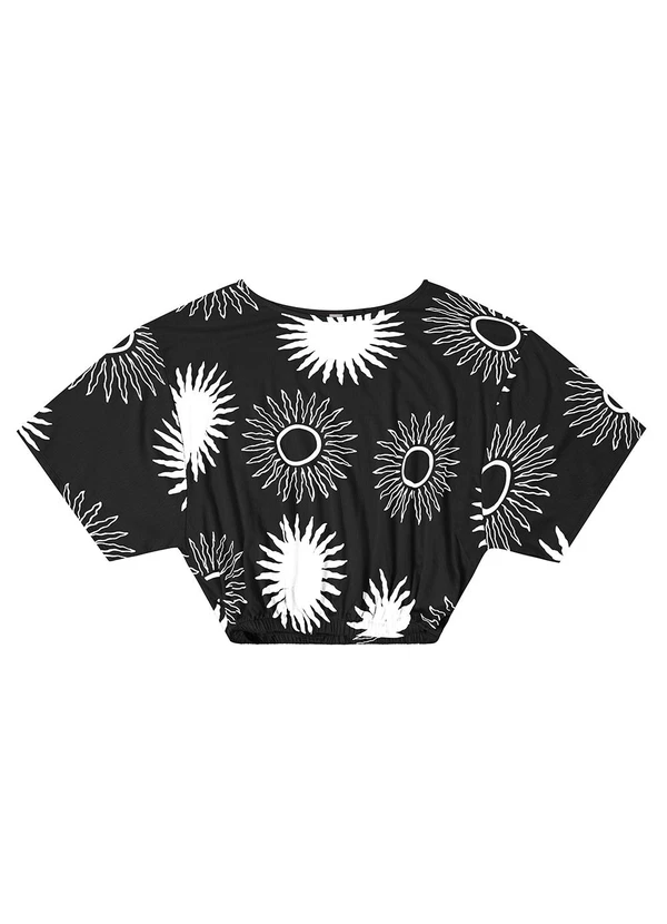 Rovitex - Blusa Feminina Manga Curta Preto