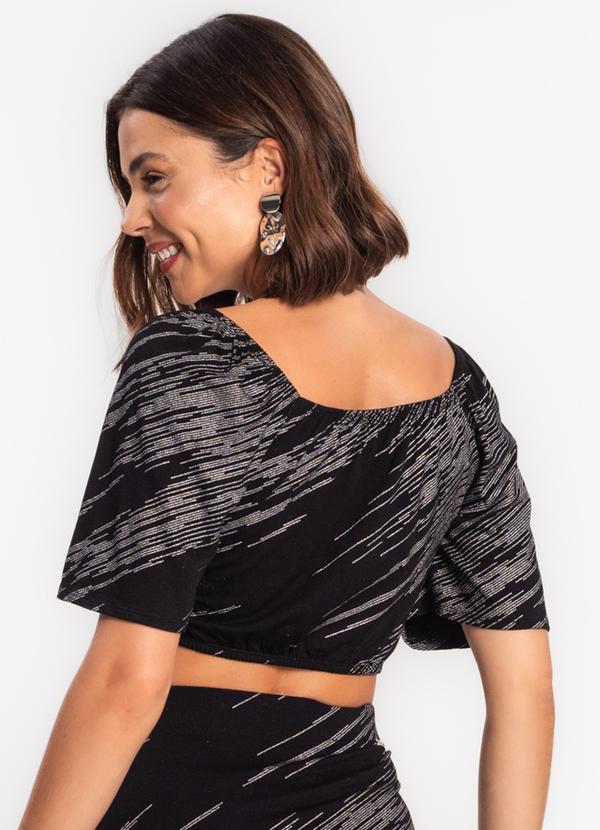 Rovitex - Blusa Feminina Transpassada em Viscose Preto 2