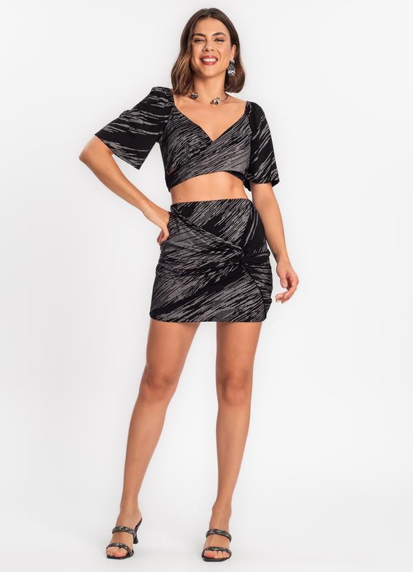 Rovitex - Blusa Feminina Transpassada em Viscose Preto 3