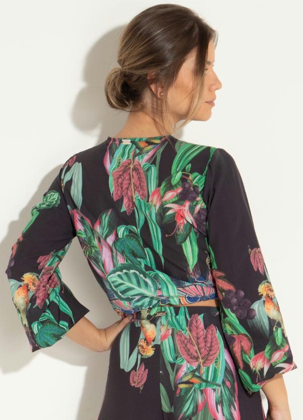 Quintess - Blusa Floral com Elástico nas Mangas 2