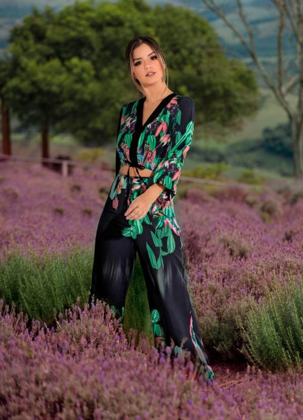 Quintess - Blusa Floral com Elástico nas Mangas 5
