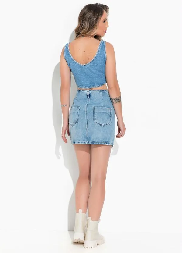 Sawary Jeans - Blusa Jeans Claro em Jeans 4